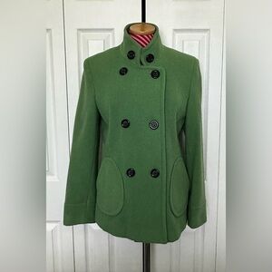 Green Double-Breasted Pea Coat